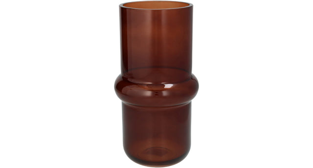 Vase glass brown 13x13x25cm