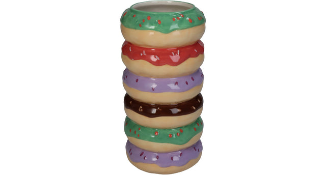 Vase donut fine earthenware multi 9x9x18cm