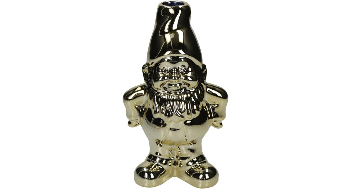 Vase gnome ceramic gold 11x8x18cm