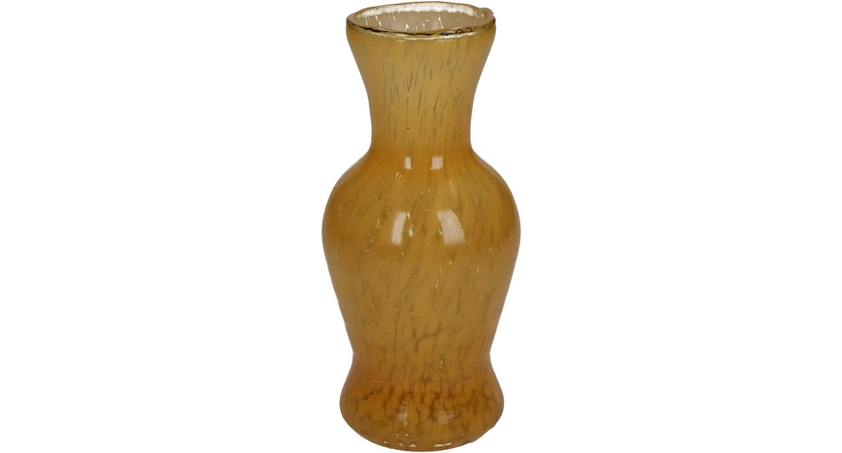 Vase glass ochre 8x8x16cm