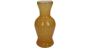 Vase glass ochre 8x8x16cm