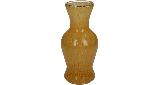 Vase glass ochre 8x8x16cm