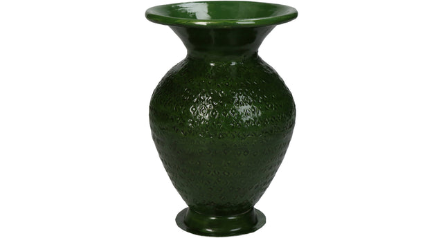 Vase aluminium green 11x11x16cm