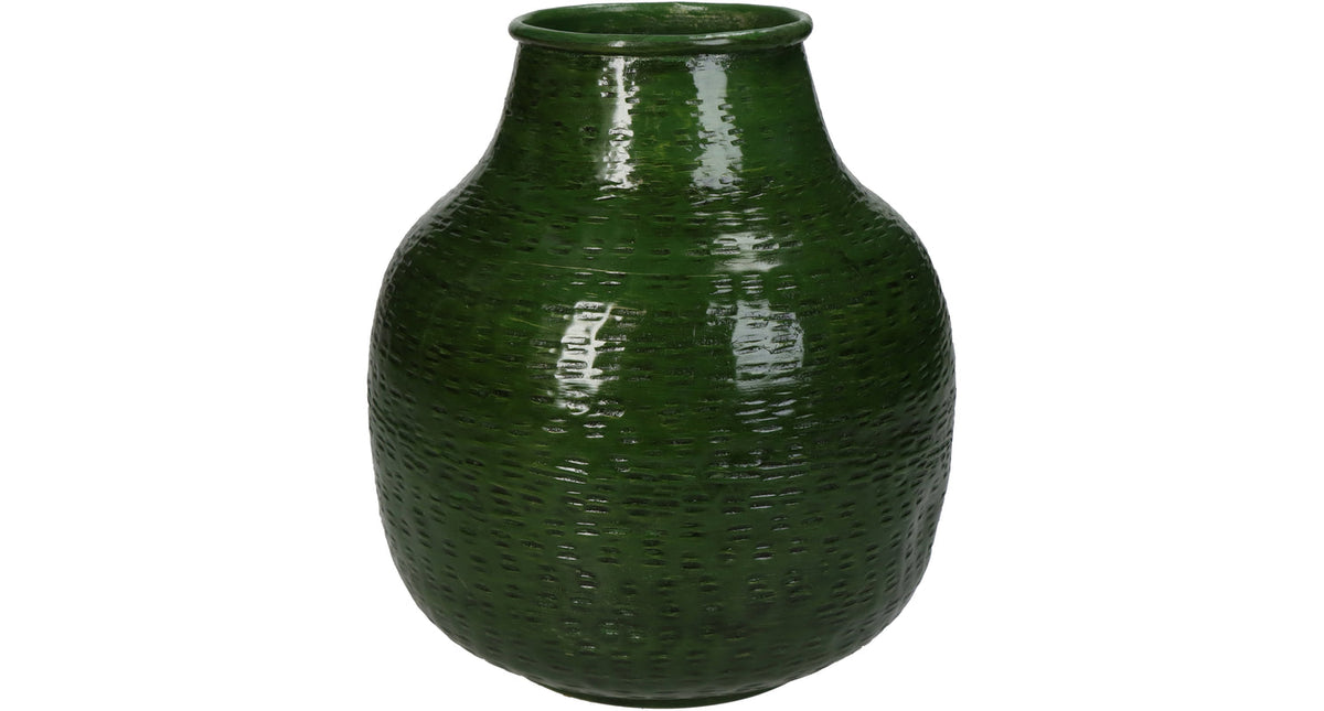 Vase aluminium green 15x15x17cm