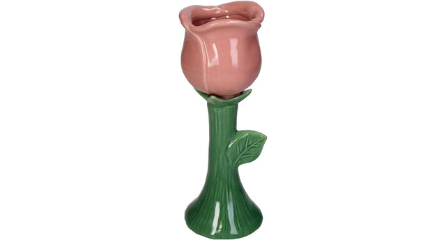 Vase rose fine earthenware pink 7.9x7.7x21.5cm