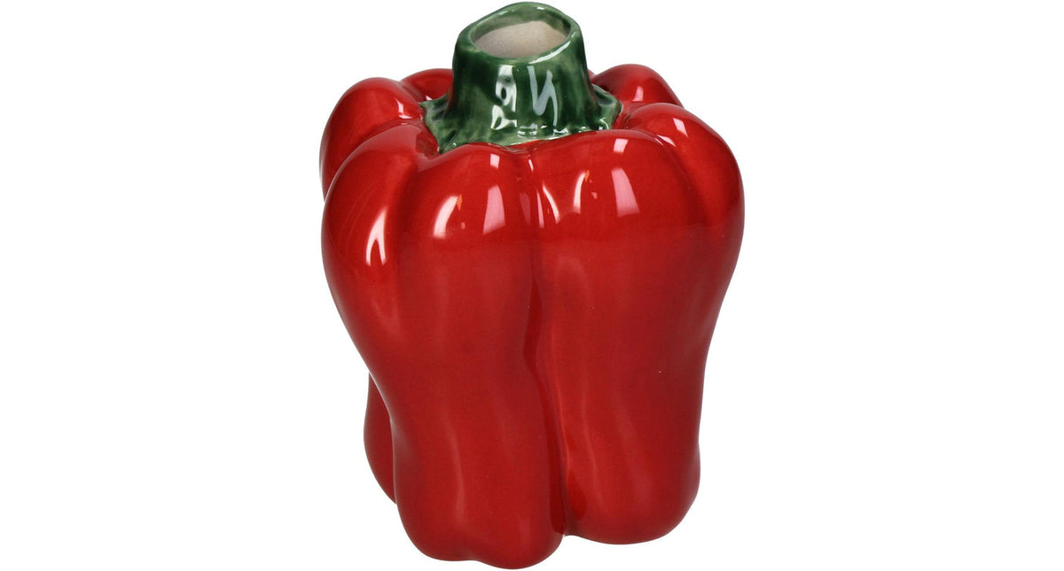 Vase bell pepper fine earthenware red 9x8.4x11.5cm