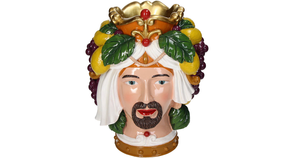 Vase men fruits polyresin multi 24.3x18.5x31cm