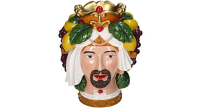 Vase men fruits polyresin multi 24.3x18.5x31cm