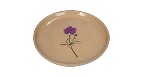 Plate flower stoneware beige 20.2x20.2x2.3cm