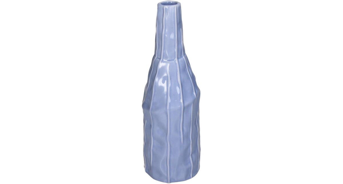 Vase stoneware blue 8.7x8.7x26.4cm