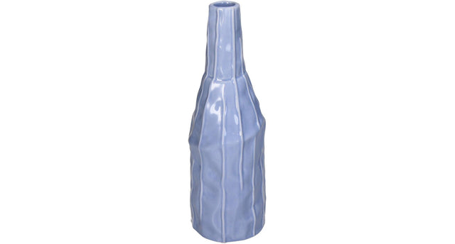 Vase stoneware blue 8.7x8.7x26.4cm