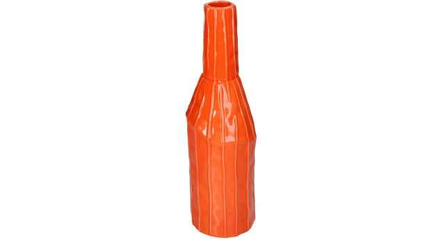 Vase stoneware orange 9.2x9.2x30.7cm
