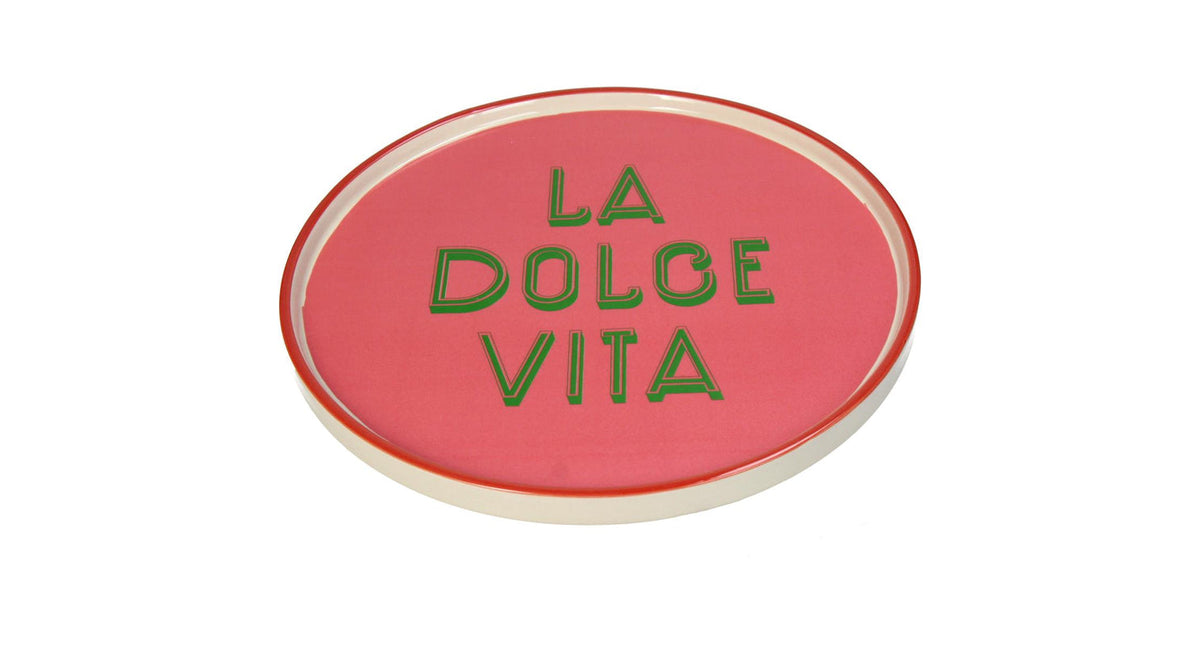 Plate la dolce vita stoneware pink 25.5x25.5x1.5cm