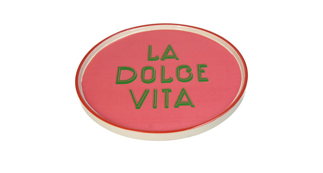 Plate la dolce vita stoneware pink 25.5x25.5x1.5cm