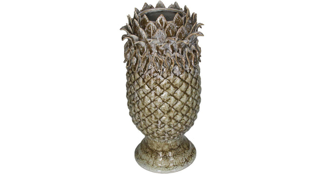 Vase stoneware green 17,5x17,5x35cm