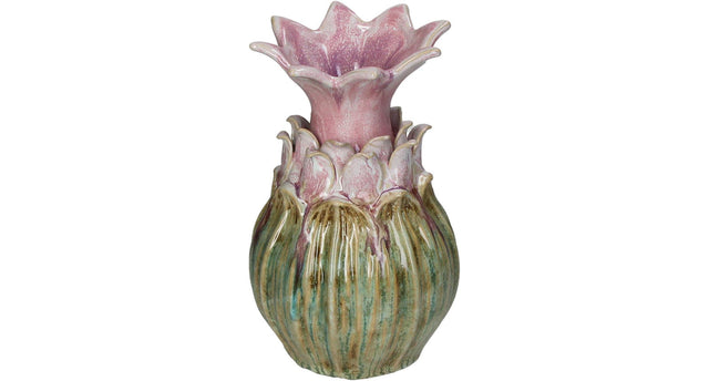 Vase stoneware pink 13x13x21.5cm
