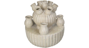 Vase stoneware ivory 23.5x23.5x27.5cm