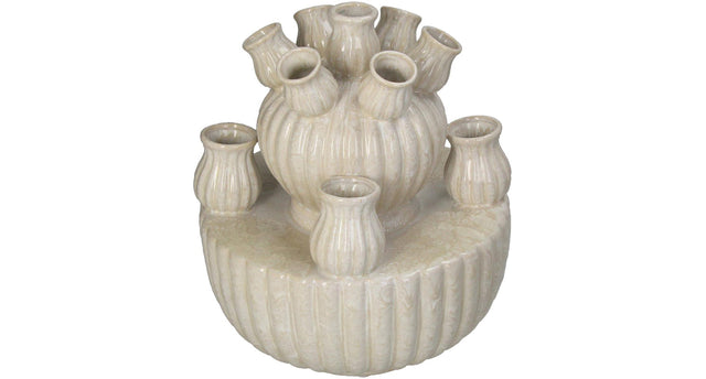 Vase stoneware ivory 23.5x23.5x27.5cm