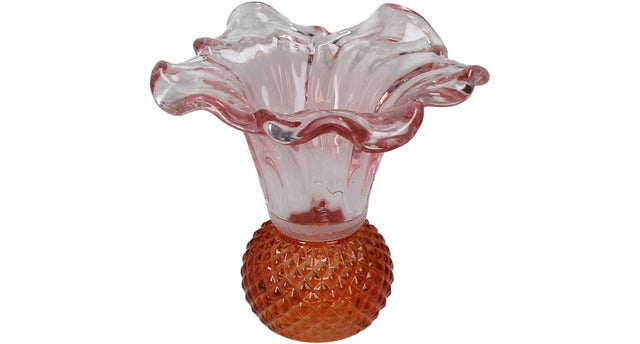 Vase glass multi 13.5x13.5x12cm pink-orange