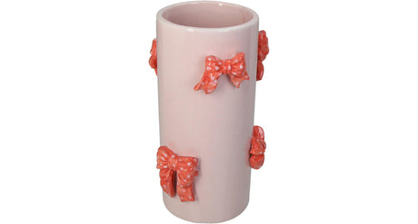 Hd vase bow dolomite pink 13x13x22.5cm