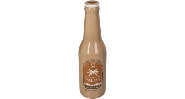 Vase soda bottle palma fine earthenware brown 6.5x6.5x24cm