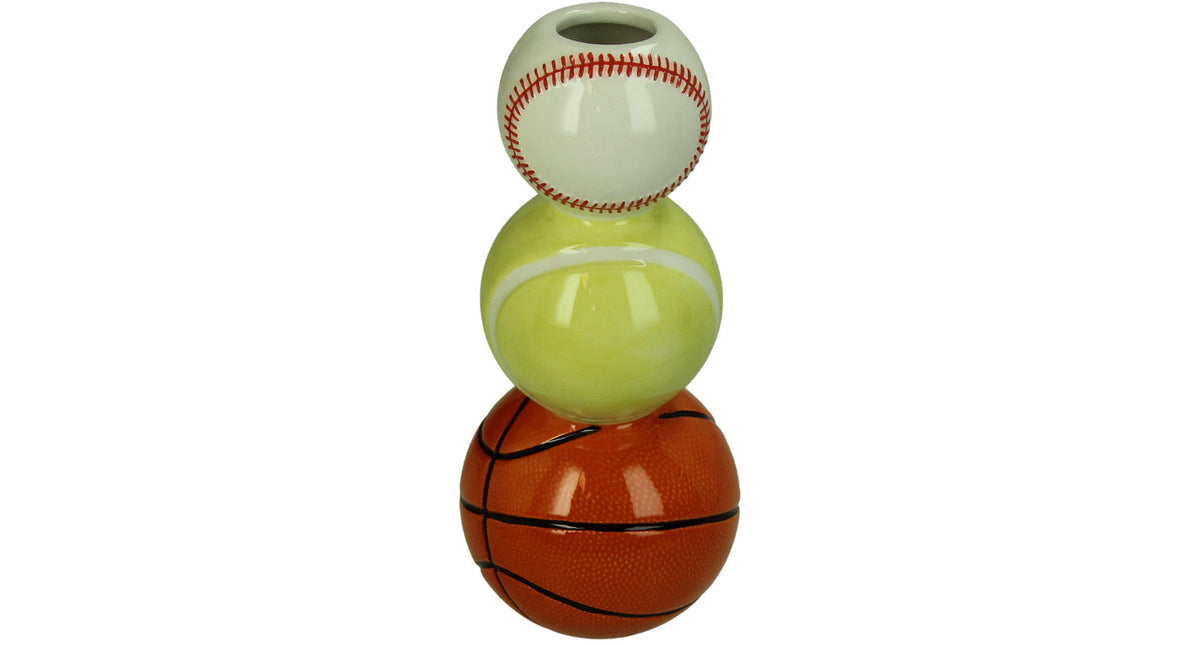 Vase sport balls dolomite multi 9.5x9.5x20.8cm