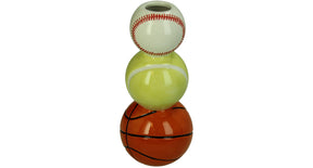 Vase sport balls dolomite multi 9.5x9.5x20.8cm