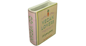 Vase book vegan lovers dolomite multi 14.4x5.5x18.2cm