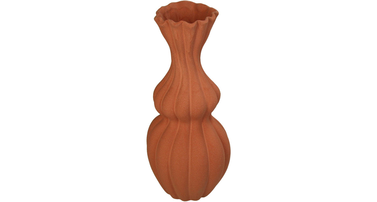 Vase stoneware brown 15.5x15.5x35.5cm