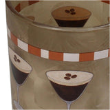 Kersten theelichthouder espresso martini glas beige 10x10x12.5cm