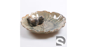 Vogeldrinkschaal l aardewerk donkergroen 26x26x6.5 cm