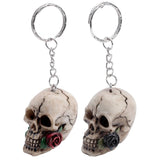 Schlüsselanhänger mit Totenkopf-Rosen
