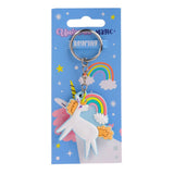 Einhorn-Schlüsselanhänger aus PVC in magischem Orange