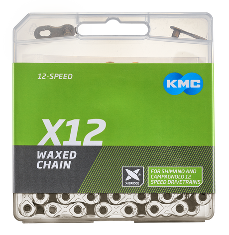 Kmc ketting x12 12v 126l waxed zilver zwart