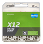 Kmc ketting x12 12v 126l waxed zilver zwart