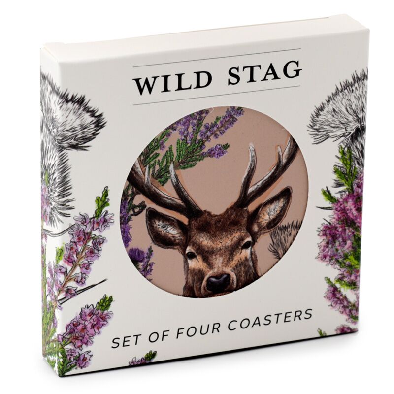 Wildhirsch-Set mit 4 Untersetzern