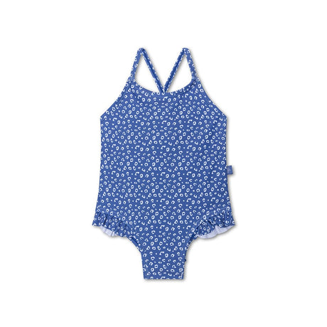 Leopard | Blauer UV-Badeanzug für Mädchen
