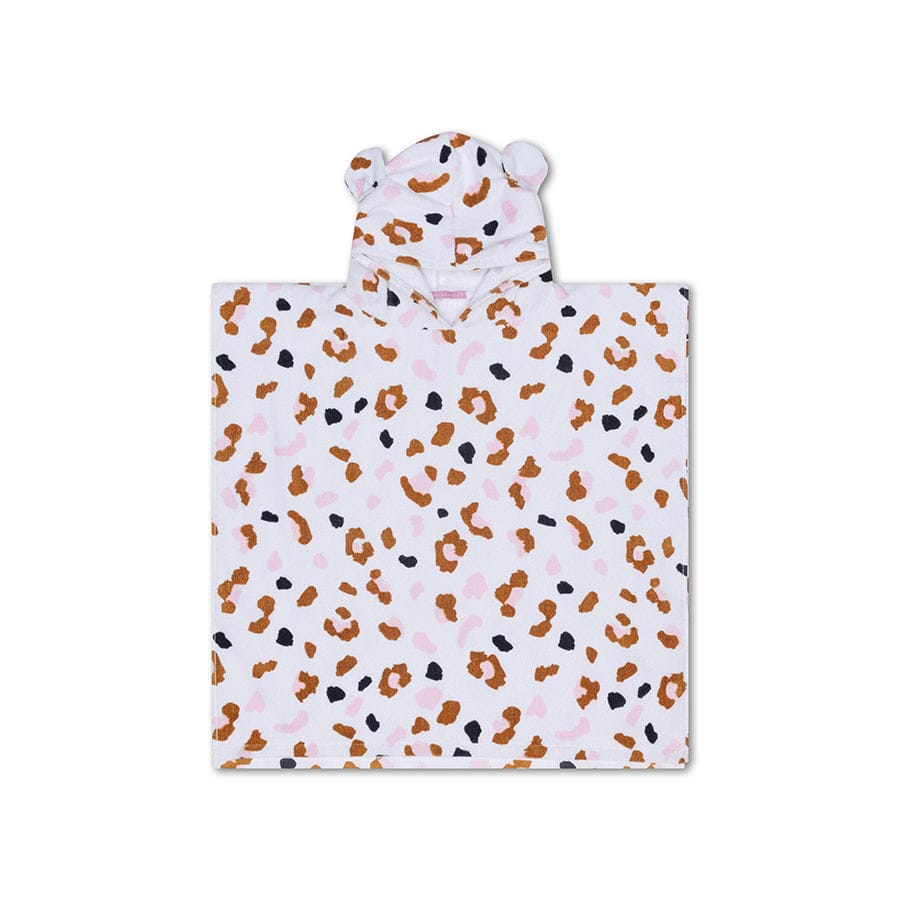 Leopard | Khakifarbener Strandponcho 65 x 65 cm