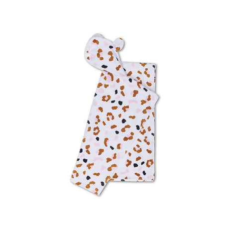 Leopard | Khakifarbener Strandponcho 65 x 65 cm