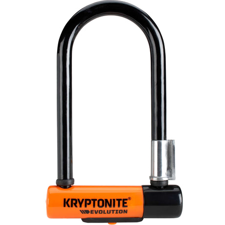 Kryptonite Evolution Mini-7 Bügelschloss mit Kabel – Fahrrad – Art-2-Schloss – Bügelschloss (Elektro-)Fahrrad – 17,8 x 8,3 cm – Kabel 120 cm lang – Orange Schwarz