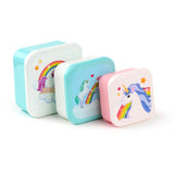 Set 3 Lunchbox S M L – Bezauberndes Regenbogen-Einhorn