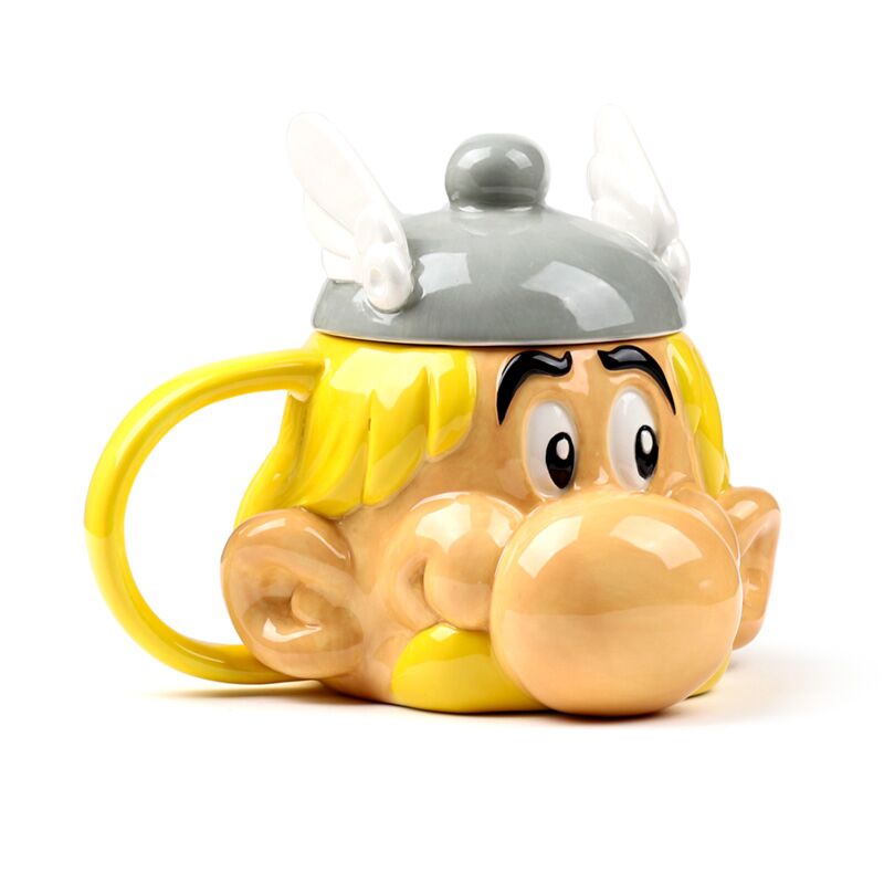 Asterixförmiger Keramikbecher mit Deckel