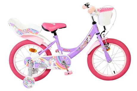 Volare Einhorn Kinderfahrrad - Mädchen - 16 Zoll - Lila