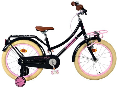 Volare ausgezeichnetes Kinderfahrrad – Mädchen – 18 Zoll – Schwarz – 95 % zusammengebaut