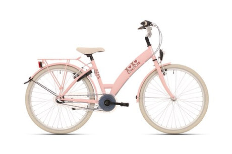 Bikefun Bike Fun 24 -Zoll Girls Bike 3V viele Liebe Adobe Pink