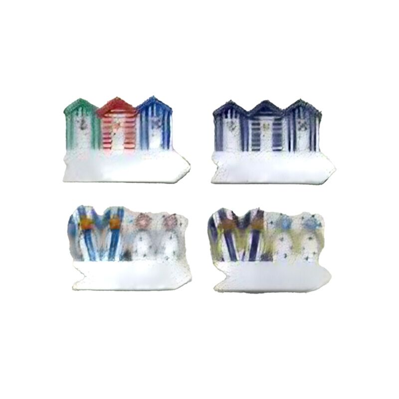 Meeresstrand-Souvenir 3D-Magnet bunte Strandhütten