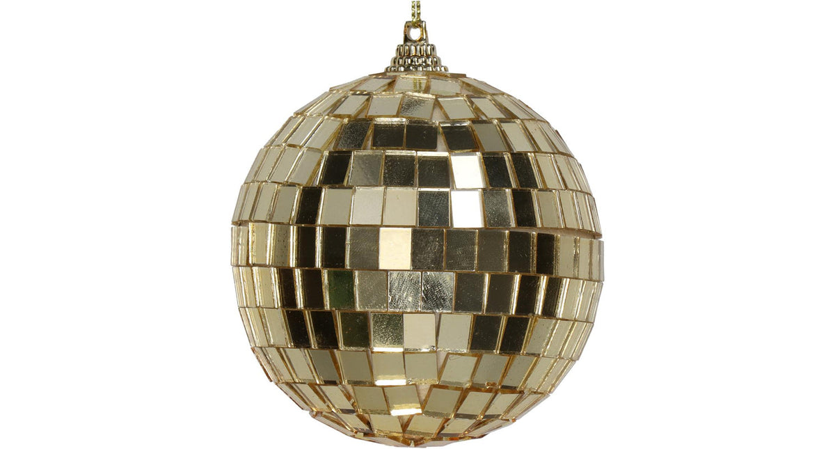 Ornament disco ball gold 8x8x8cm