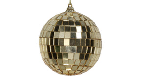 Ornament disco ball gold 8x8x8cm