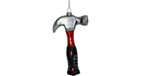 Ornament hammer glass red 13.3cm