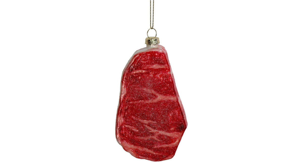 Ornament meat glass red 12cm